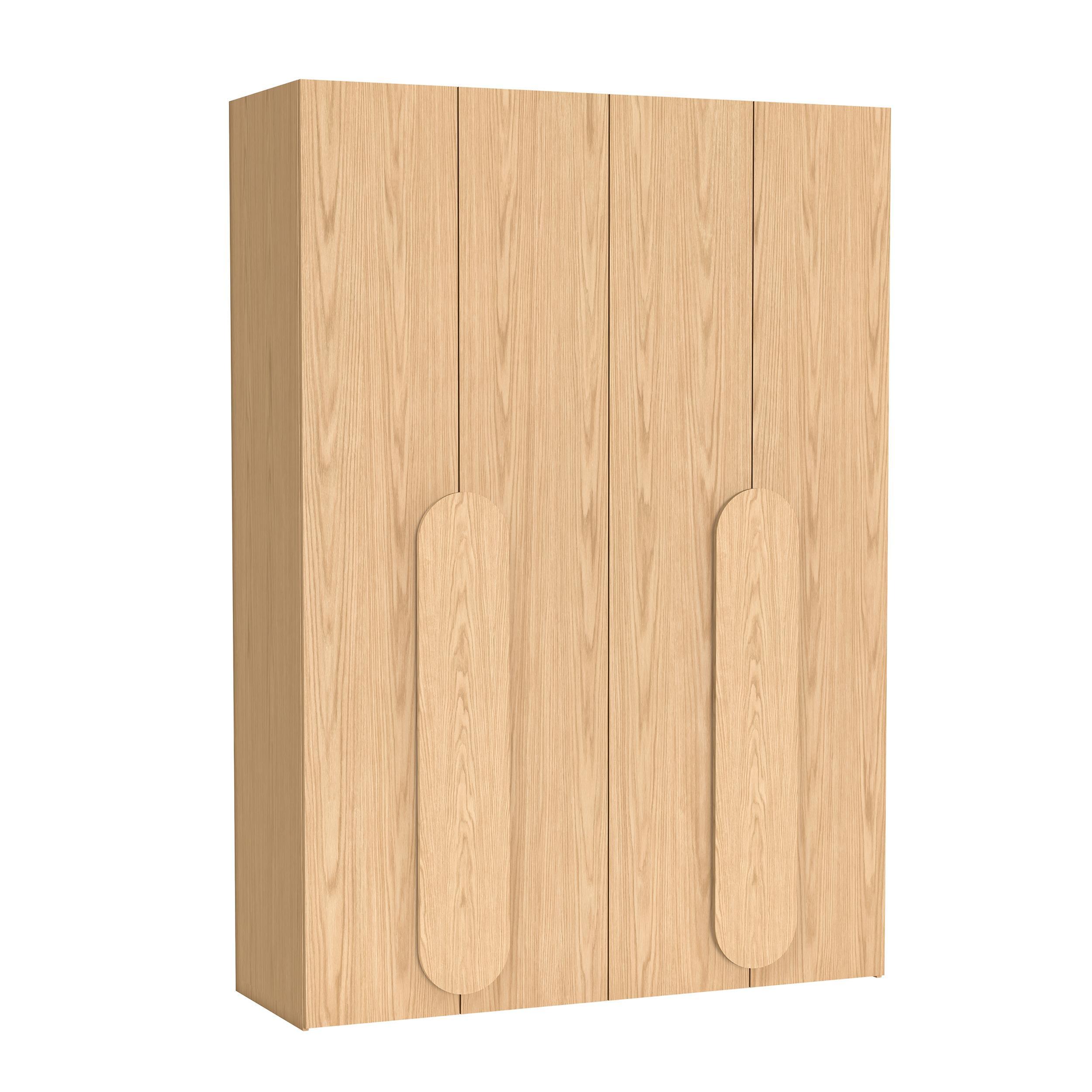 FALTTÜRENSCHRANK Omodeo 170 cm breit in Bookmatch-Eiche – mit WingLine-Falttüren - Eichefarben, Holzwerkstoff (170/240/58cm) - AX Living