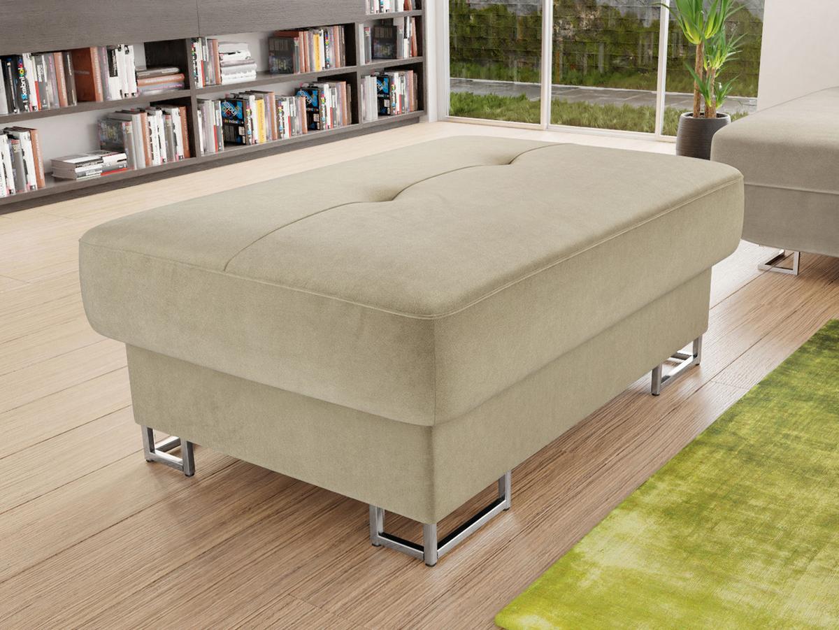 POLSTERHOCKER Cotere - Silberfarben/Mokka, Holz/Textil (104/42/67cm) - MIRJAN24