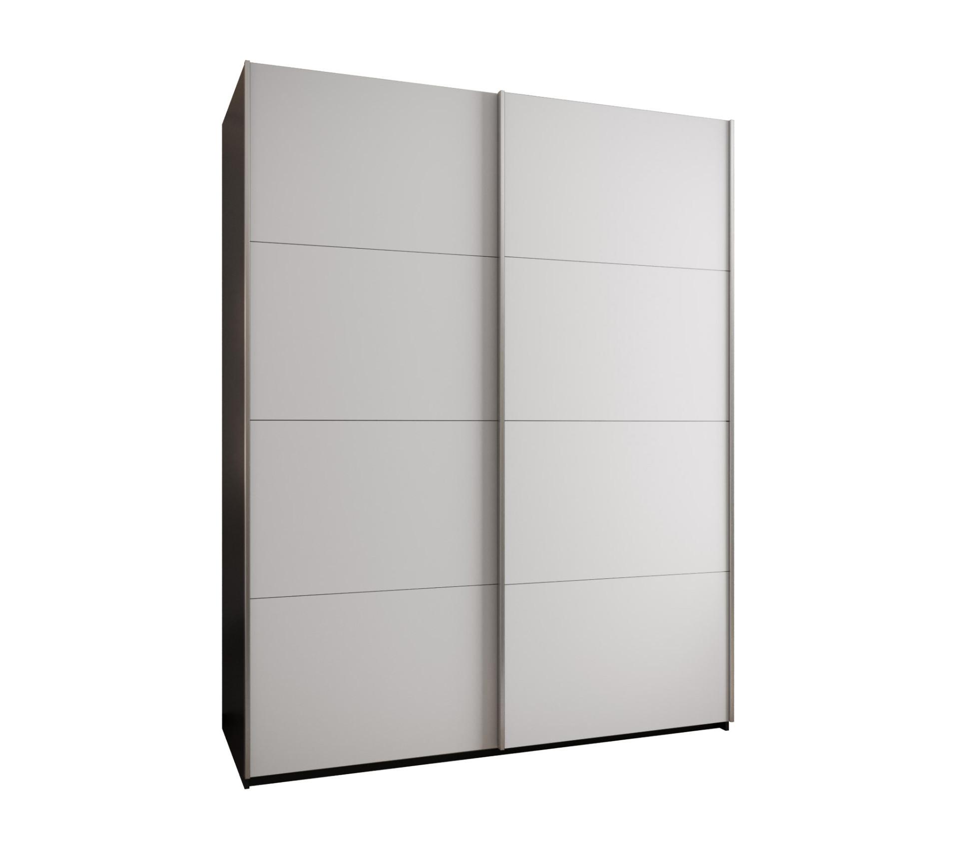 SCHWEBETÜRENSCHRANK 245,5/190/64 2-türig - Silberfarben/Schwarz, Holz/Metall (190/245/64cm) - Abiks Möbel