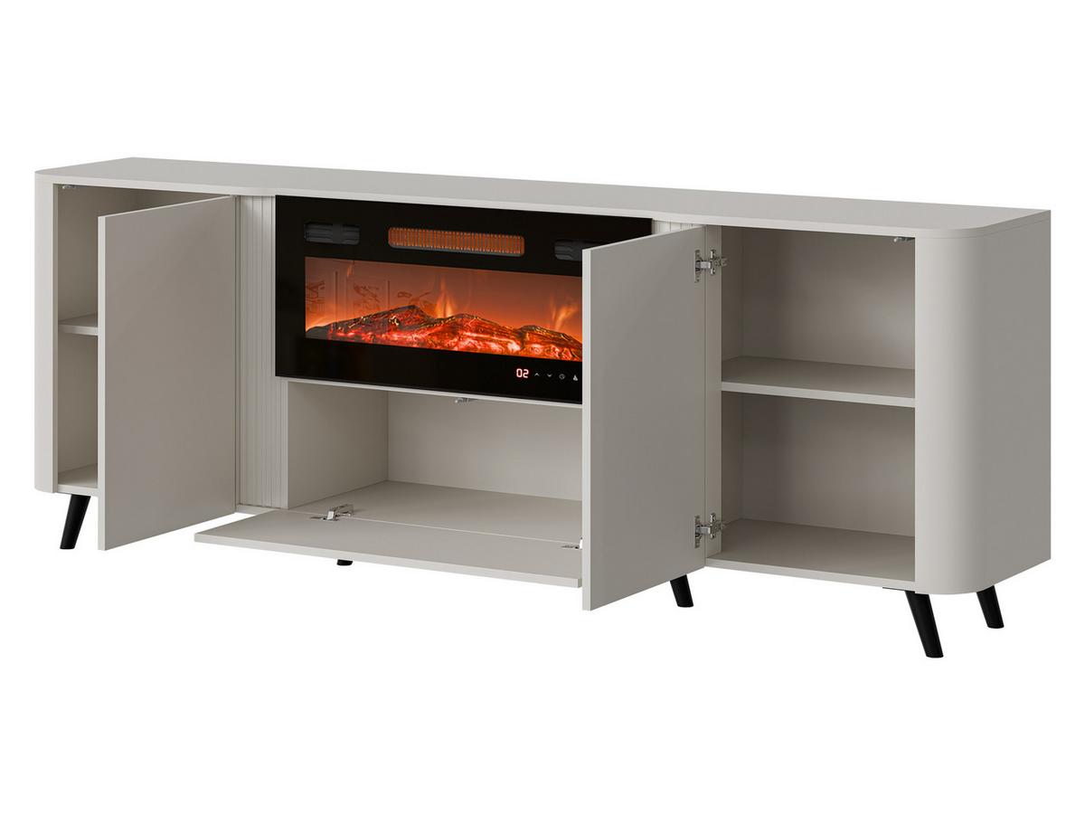 KOMMODE Volare 200 EF mit Kamin - Multicolor/Schwarz, Holzwerkstoff/Kunststoff (200/76/39cm) - MIRJAN24