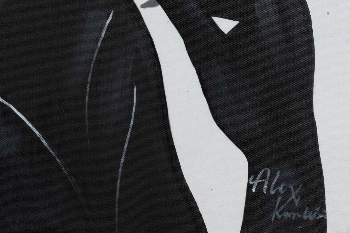 ACRYLBILD HANDGEMALT 60/90 cm - Schwarz, Holz/Textil (60/90cm) - KUNSTLOFT