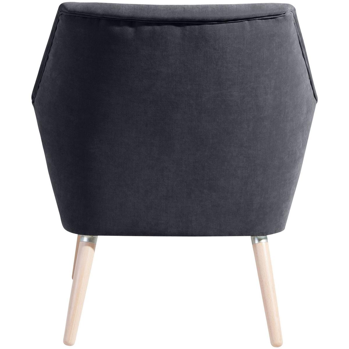 SESSEL Kachka Bezug Veloursstoff Buche natur / anthrazit - Anthrazit, Kunststoff (71/81/67cm) - 58aufmkessel
