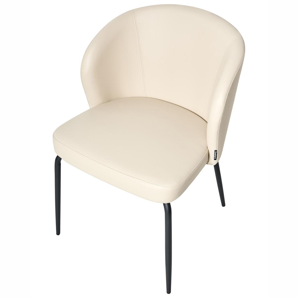 ESSZIMMERSTUHL 2er-Set Kunstleder Hellbeige Zana - Beige, Kunststoff (55/81/56cm) - Beliani