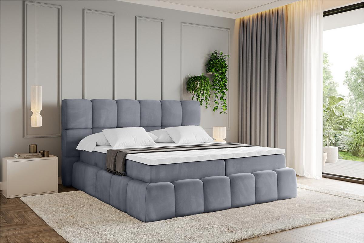 BOXBETT - AURI-H3 - 180x200 Grau Casablanca - Grau, Holzwerkstoff (180/200cm) - ALTDECOR