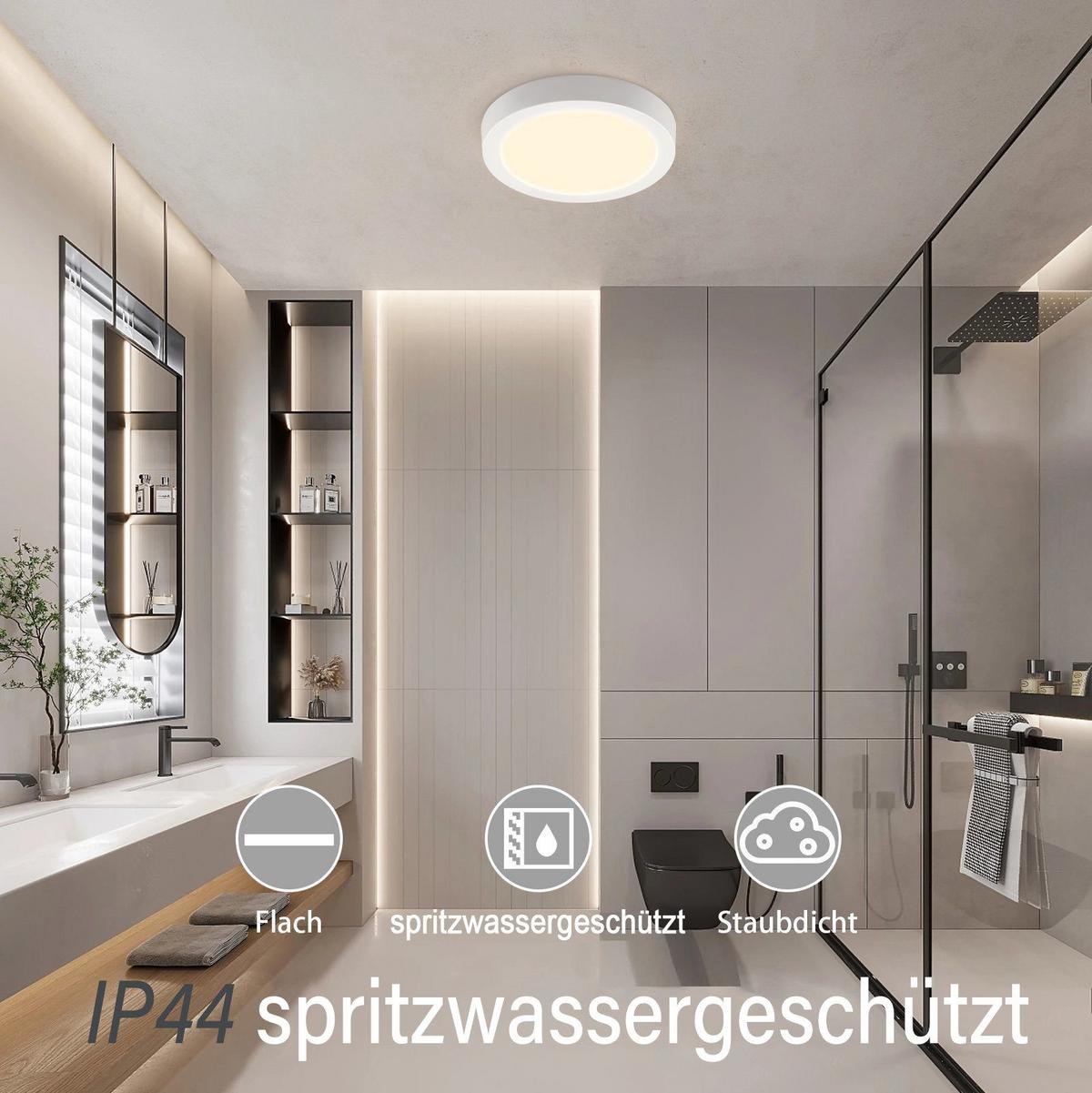 LED-DECKENLEUCHTE Regenkreis 23/23/3.2 cm - Weiß, Kunststoff (23/23/3.2cm) - Nettlife