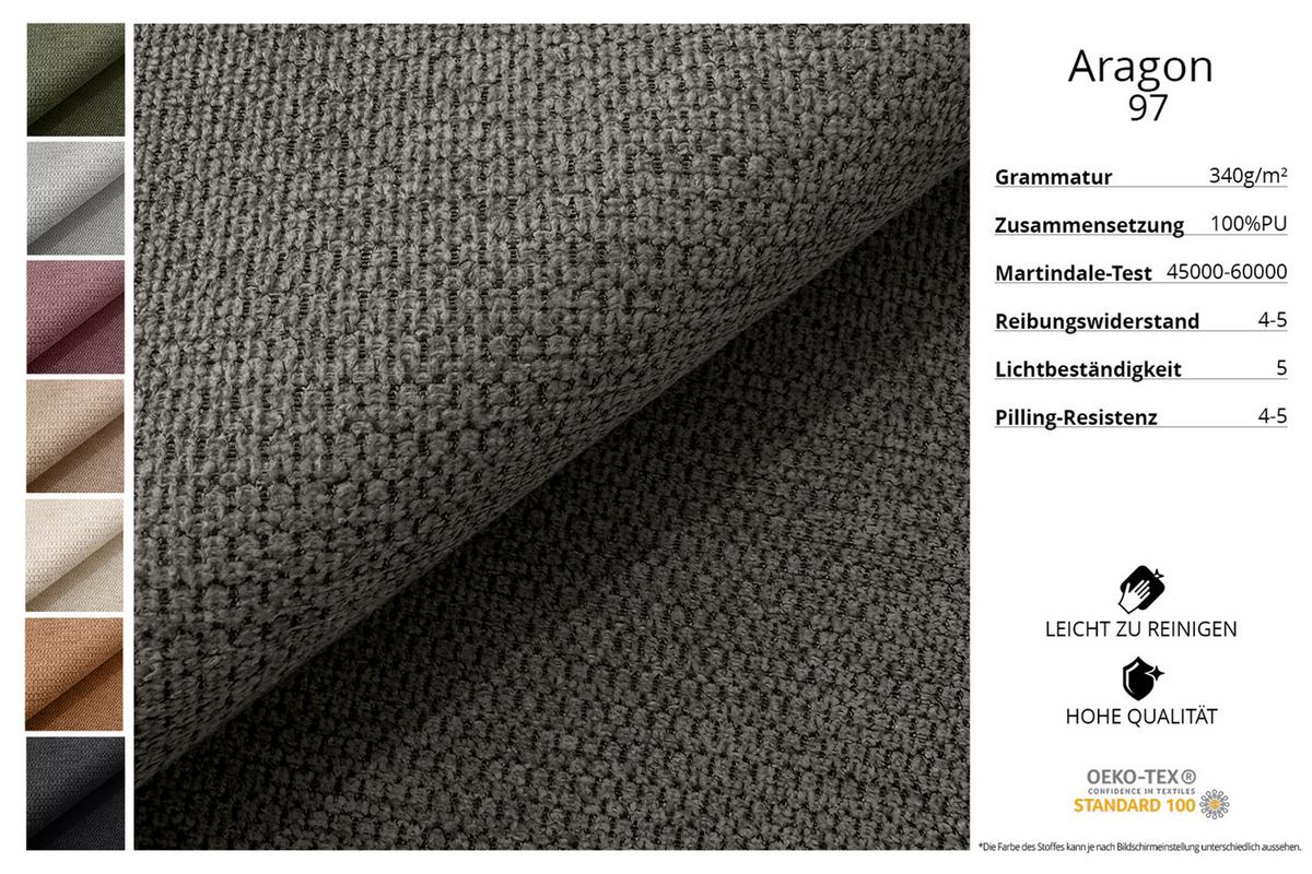 ECKSOFA mit Schlaffunktion und Bettkasten LIRA-L - 264x172x89 Grau - Grau, Holzwerkstoff/Textil (172/264cm) - ALTDECOR