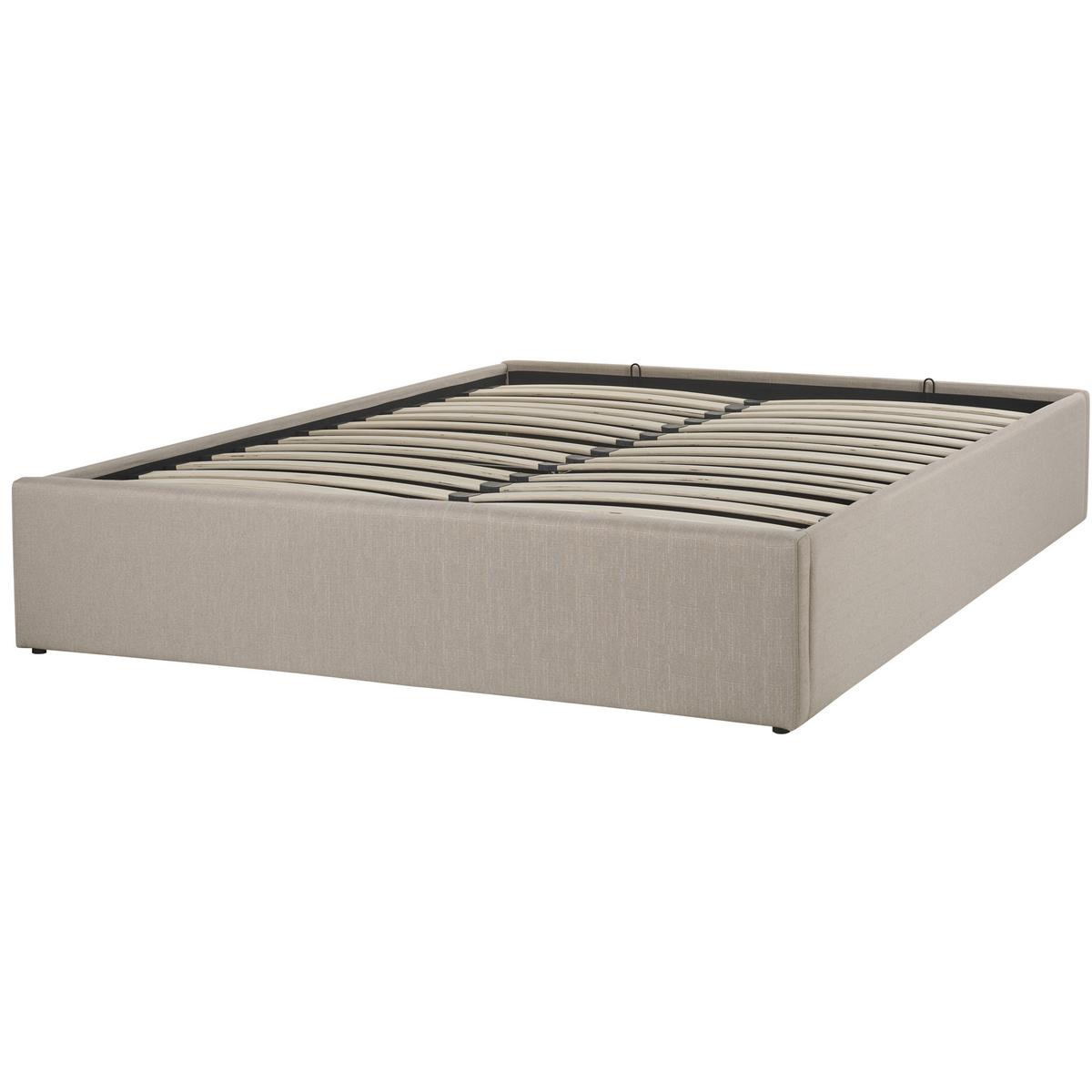 POLSTERBETT 140/200cm Beige Dinan - Beige, Holz/Textil (140/200cm) - Beliani