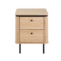 NACHTTISCH mit 2 Schubladen und seitlichem Rillen-Effekt H55 cm malaga 48/55/40 cm - Apfelbaumfarben, Holzwerkstoff (40/55/48cm) - Calicosy