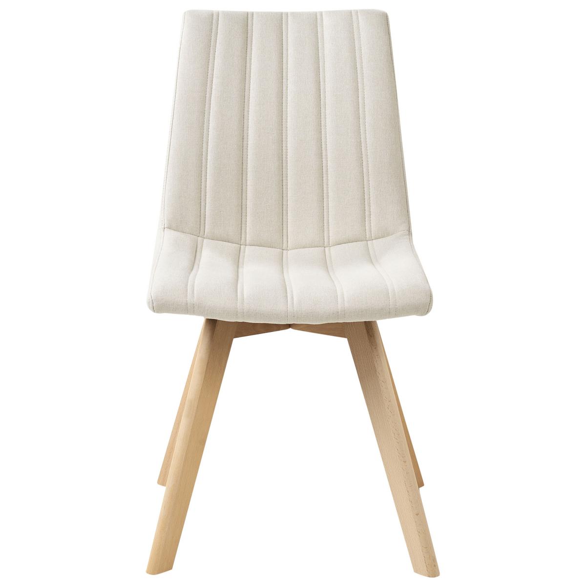 ESSZIMMERSTUHL 2er-Set Stoff Cremeweiß Calgary - Weiß, Textil (48/86/56cm) - Beliani