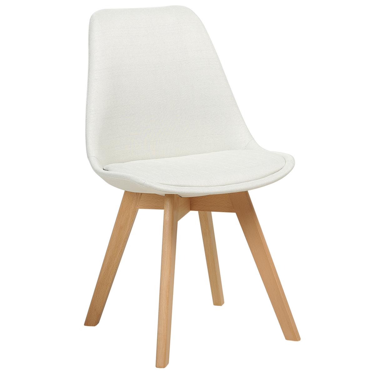 ESSZIMMERSTUHL 2er-Set Polsterbezug Weiß Dakota - Weiß, Holz/Textil (44/84/43cm) - Beliani
