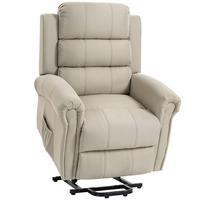 RELAXSESSEL Polyester Metall Beige - Beige/Schwarz, Textil/Metall (87/108/87.5cm) - HOMCOM