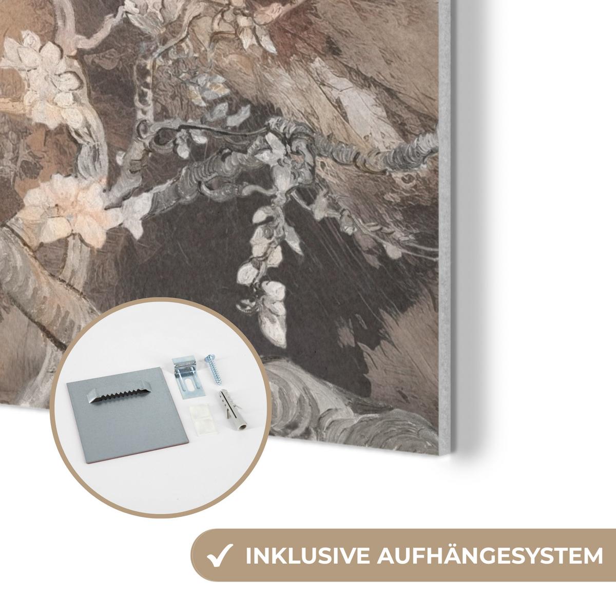 AKUSTIKBILD Mandelblüte - Kunst - Van Gogh - Beige - Abstrakt Kunstdruck Schlafzimmer 50x70 cm - Braun, Kunststoff (50/70/0.9cm) - MuchoWow
