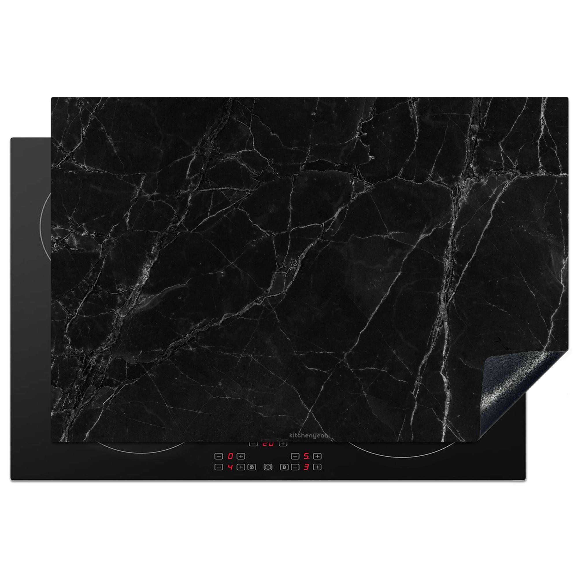 HERDABDECKPLATTE Schwarz - Marmor Ceranfeldabdeckung 76x51.5 cm - Schwarz, Kunststoff (76/51.5/0.2cm) - MuchoWow