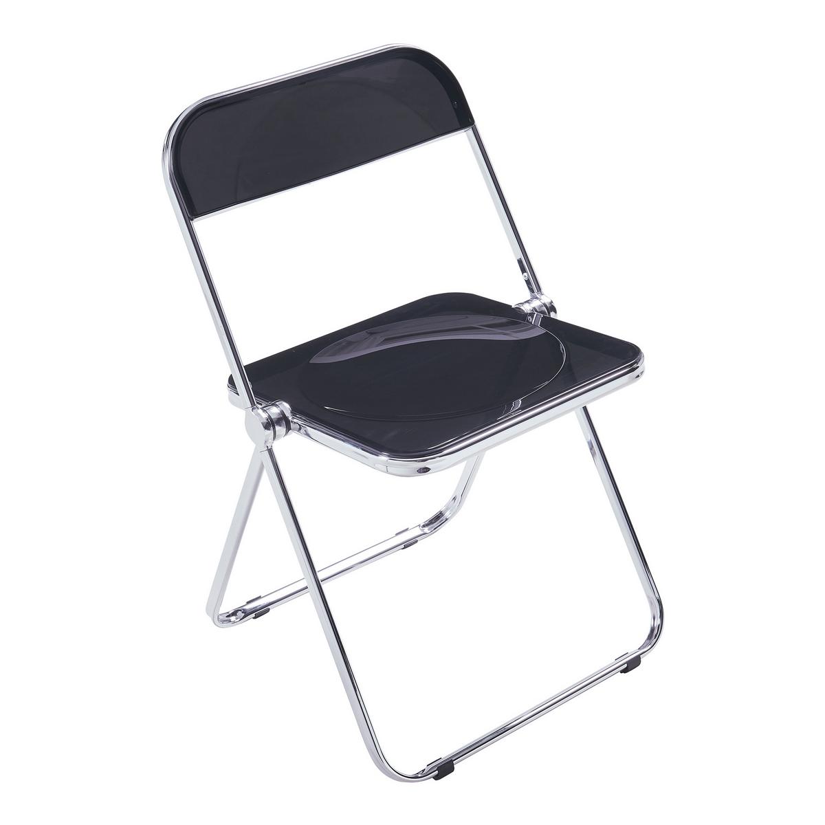 KLAPPSTUHL-SET Pornainen 2 TLG. - Schwarz, Kunststoff/Metall (46/74/47cm) - [en.casa]