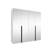DREHTÜRENSCHRANK Mila III 200 - Schwarz/Weiß, Holzwerkstoff/Kunststoff (200/202/52cm) - MIRJAN24