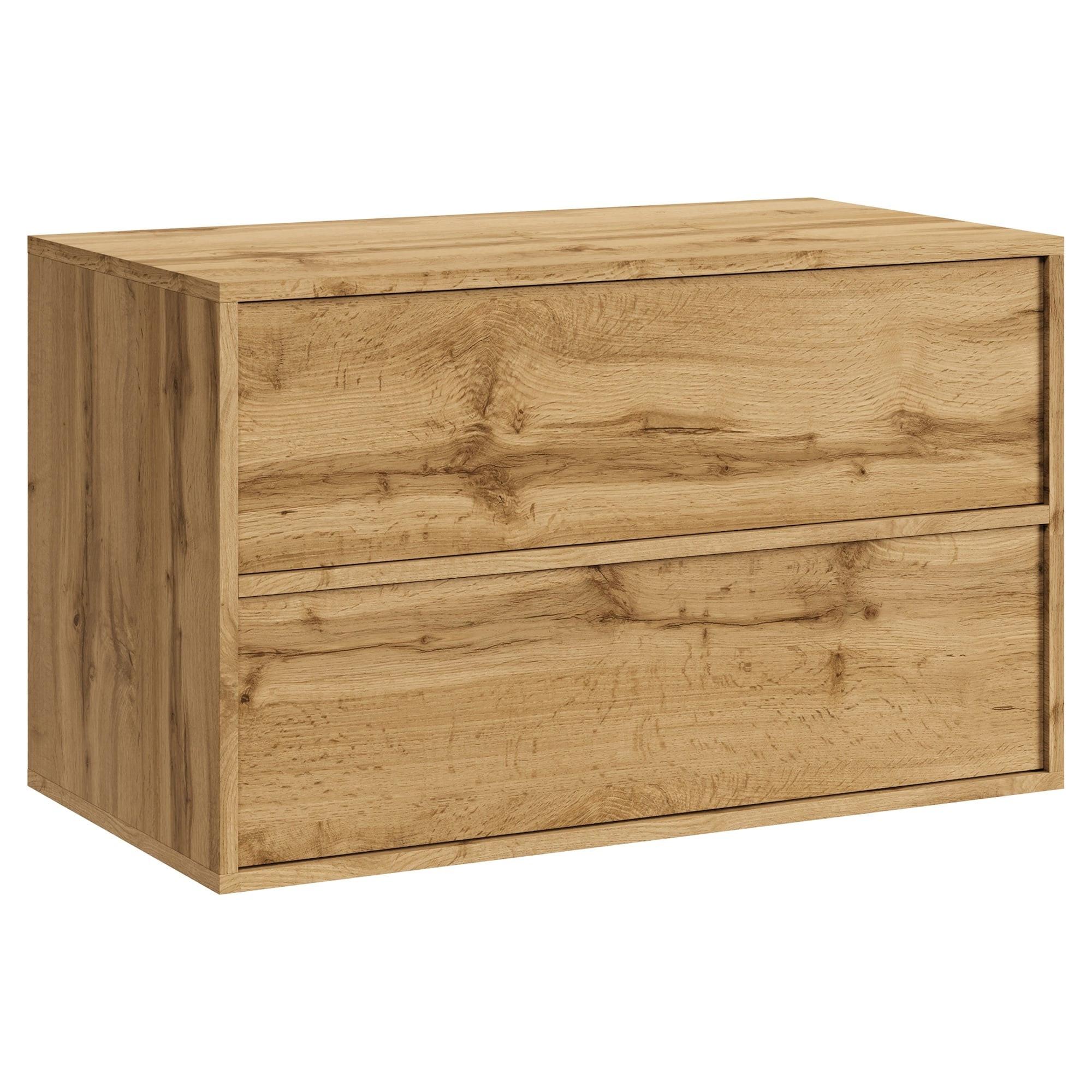 WASCHBECKENUNTERSCHRANK Mali 2 Schubladen Eiche - 80 x 46 x 54 cm - Eichefarben, Holz (80/54/46cm) - Badplaats