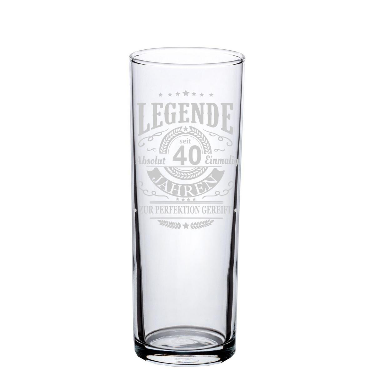 KÖLSCHGLAS KÖLNER STANGE MIT GRAVUR Legende seit 40 Jahren transparent 0,2 Liter - Transparent, Glas (0.2L) - LUXENTU