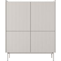 HIGHBOARD Nolle in Beige & Scandi Eiche 103/126/38 cm - Sandfarben/Beige, Holzwerkstoff/Metall (103.2/126.2/38cm) - WFL GROUP