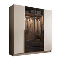 VIERTÜRIGER Schrank ATRIUM mit Glasfront - Kaschmir, Holzwerkstoff (200/210/57cm) - Lookway