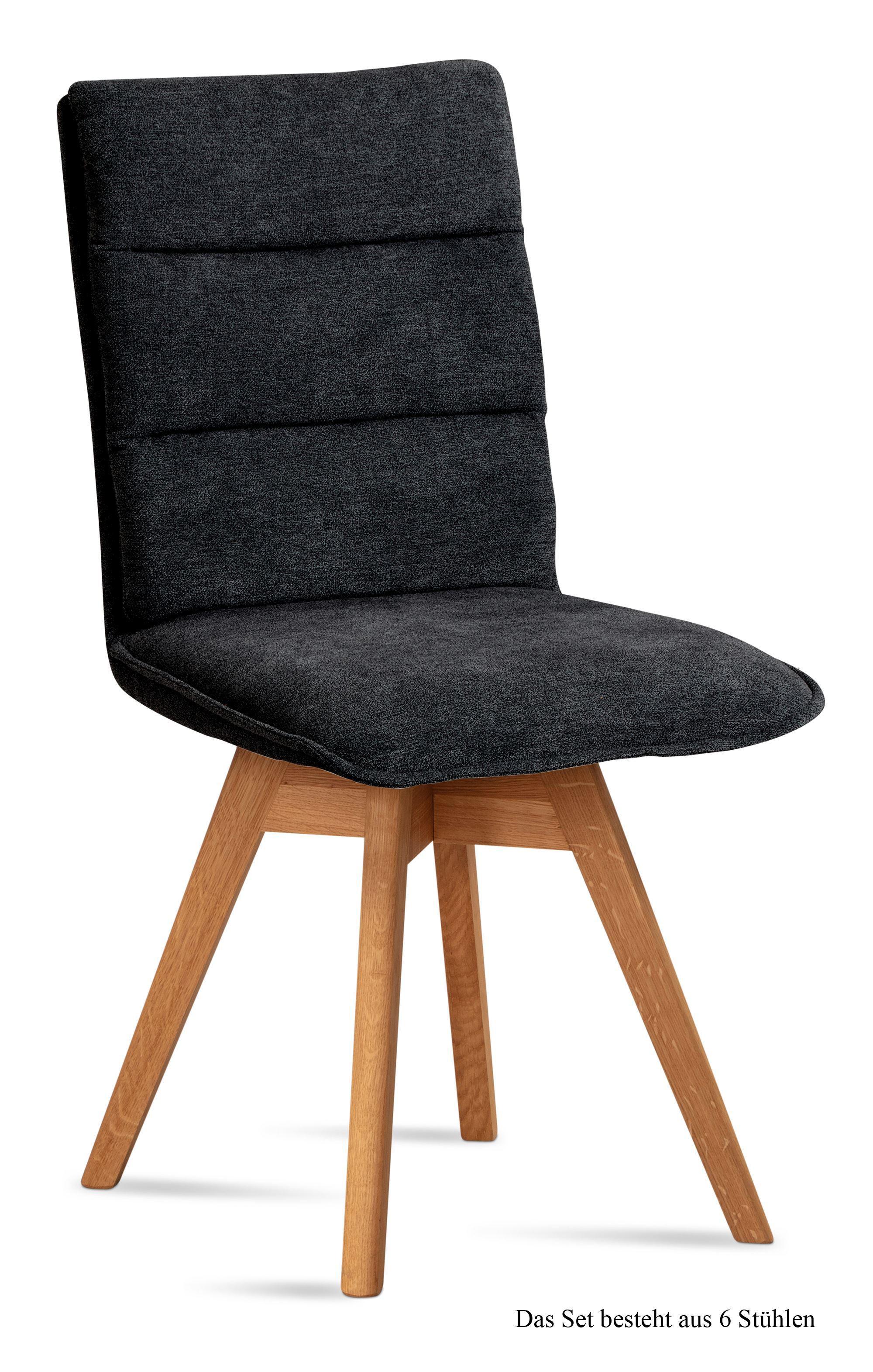 ESSZIMMERSTUHL drehbar (6er-Set) Dorle 47x92x60 Eiche geölt/Anthrazit - Eichefarben/Anthrazit, Kunststoff (60/92/47cm) - 58aufmkessel