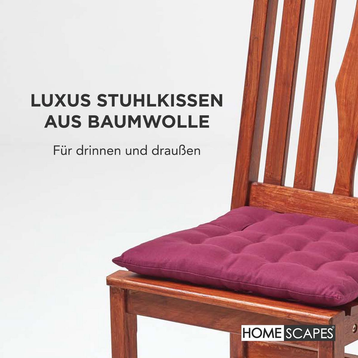 STUHLKISSEN 4er-Set weinrot 40/40/6,5 cm - Weinrot, Textil (40/40/6.5cm) - Homescapes