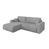 ECKSOFA mit Schlaffunktion Ottomane Links BERY-L 276x193x88 Grau Cord - Schwarz/Grau, Holzwerkstoff/Kunststoff (276/193cm) - ALTDECOR
