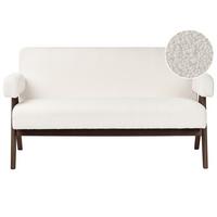 2-SITZER-SOFA Bouclé Cremeweiß/Dunkelbraun Tamre - Creme, Textil (148/79/78cm) - Beliani