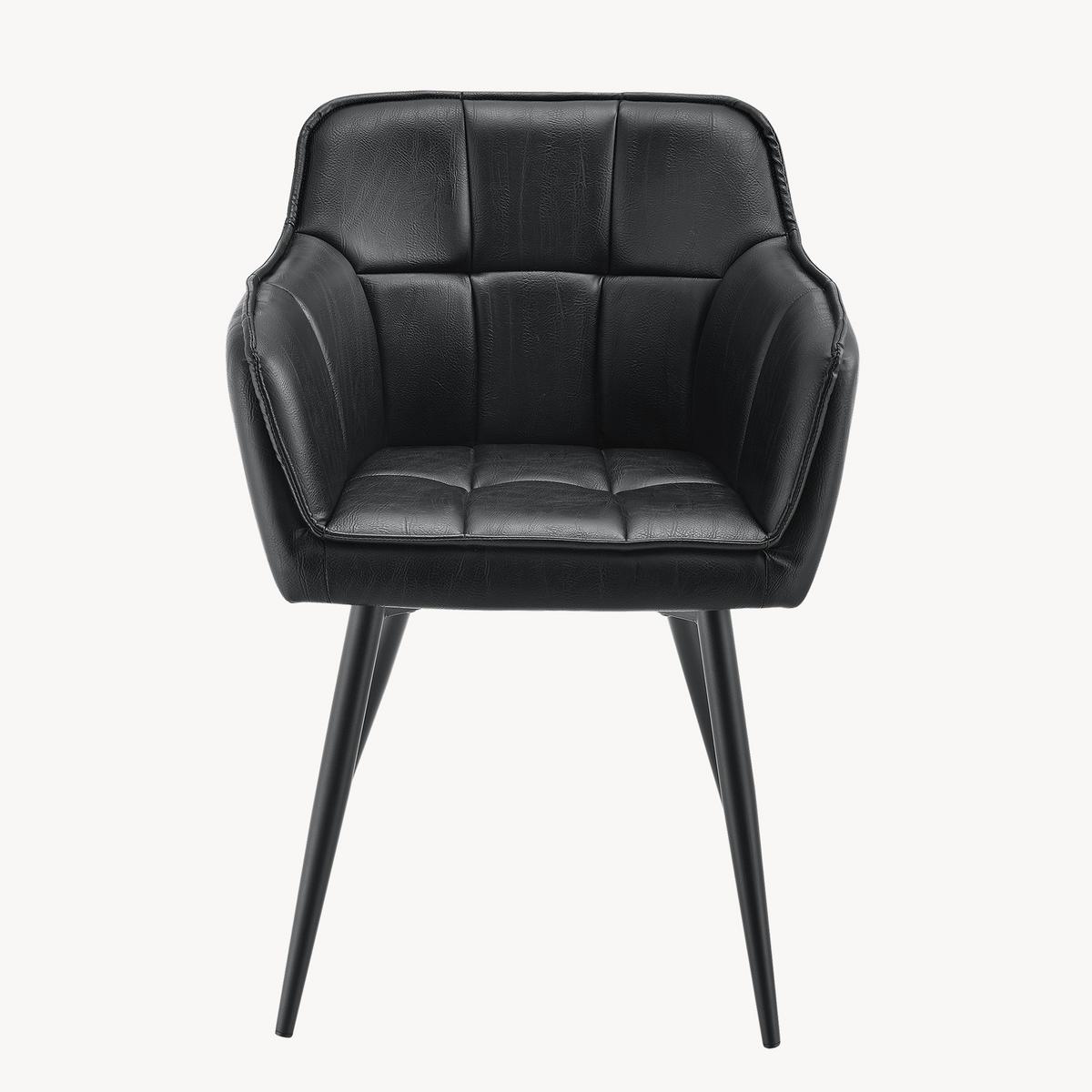 ARMLEHNSTUHL Birmingham - Schwarz, Textil/Metall (60/82/59cm) - [en.casa]