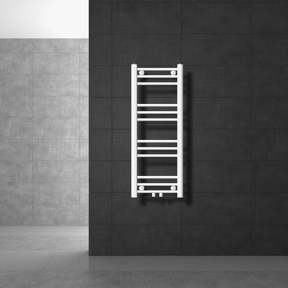 BADHEIZKÖRPER Sahara 300x1800 mm Weiß gerade mit Mittelanschluss - Weiß, Metall (30/180/3cm) - LuxeBath