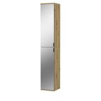 SCHUHSCHRANK Eiche 30 x 193 cm, schmaler Flurschrank mit Spiegeltüren - Schwarz/Eiche Artisan, Glas/Holzwerkstoff (30/193/34cm) - Inn.Furn