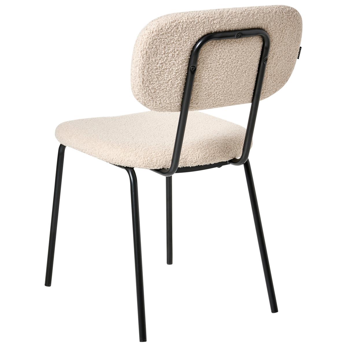 ESSZIMMERSTUHL 2er-Set Beige Adair - Beige/Schwarz, Textil (50/83/62cm) - Beliani