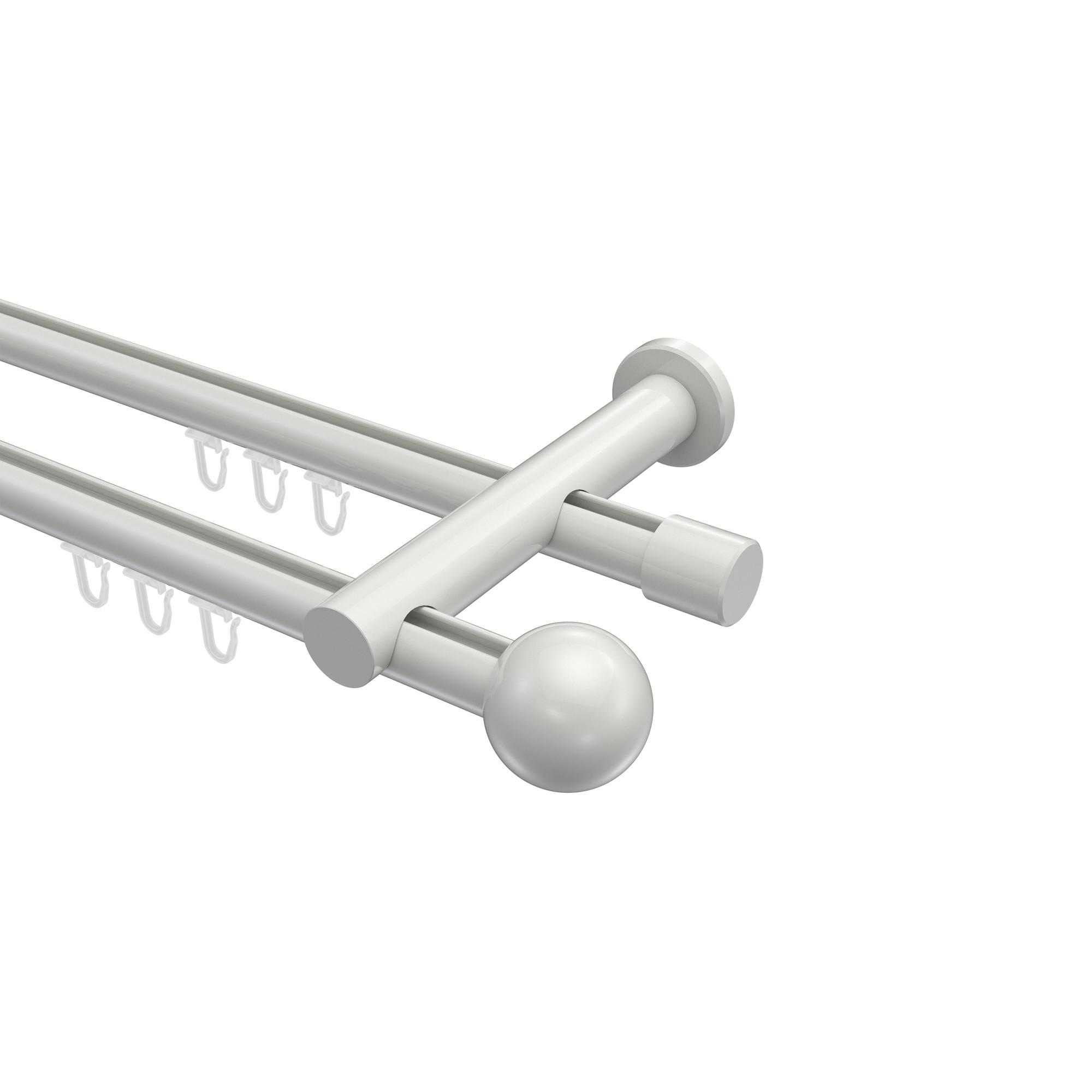GARDINENSTANGE INNENLAUF Platon Luino 180 cm, 2-läufig, 20 mm Ø Weiß - Weiß, Metall (180cm) - INTERDECO