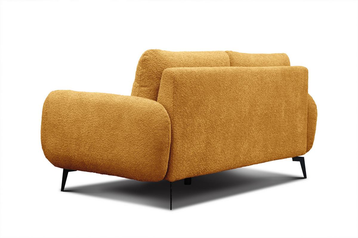 SOFA FEBE 2-Sitzer, senfgelb - Gelb/Schwarz, Holz/Textil (160/82/96cm) - Wozimo