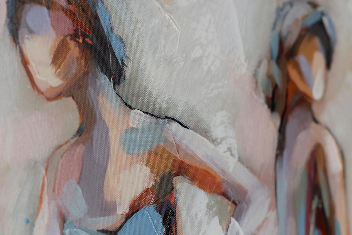 ACRYLBILD HANDGEMALT 100/50 cm - Beige/Rot, Holz/Textil (100/50cm) - KUNSTLOFT