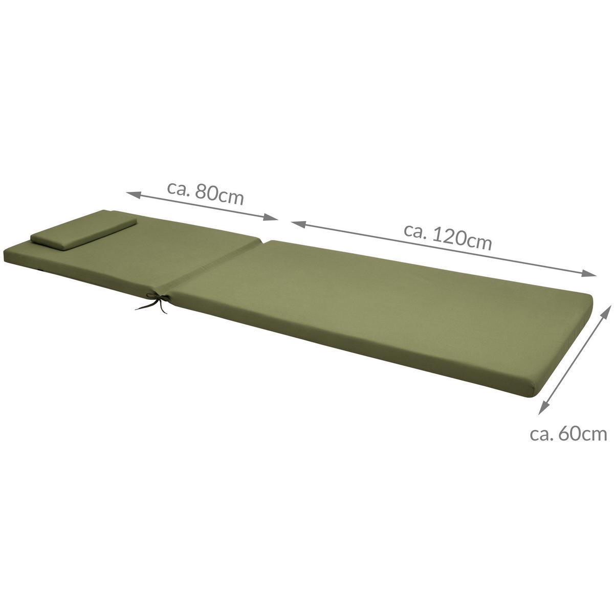 ROLLLIEGENAUFLAGE Loft RL 200x60x5cm Olivgrün (2tlg) - Olivgrün, Textil (60/200cm) - Beautissu 