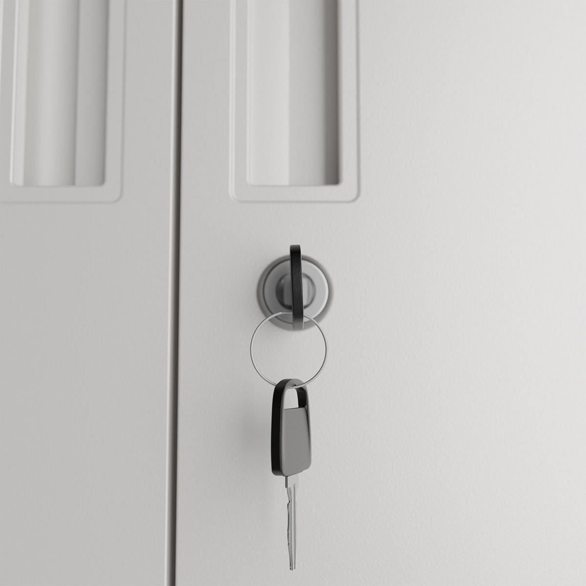 METALLSCHRANK 180/80/40 cm weiß abschließbar - Weiß, Metall (80/180/40cm) - Juskys