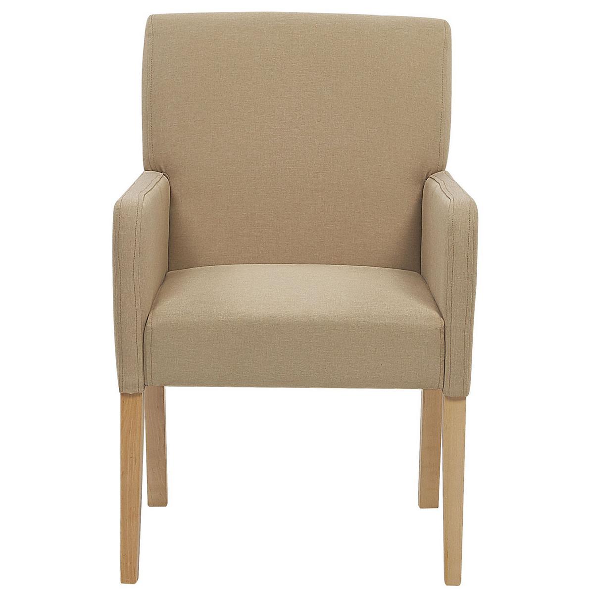 ESSZIMMERSTUHL Polsterbezug Beige Rockefeller - Beige, Holz/Textil (58/89/60cm) - Beliani