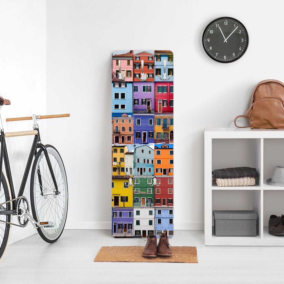 WANDGARDEROBE - Venezianische Häuser 34/105 cm - Multicolor, Holzwerkstoff (34/105/1.6cm) - Bilderwelten
