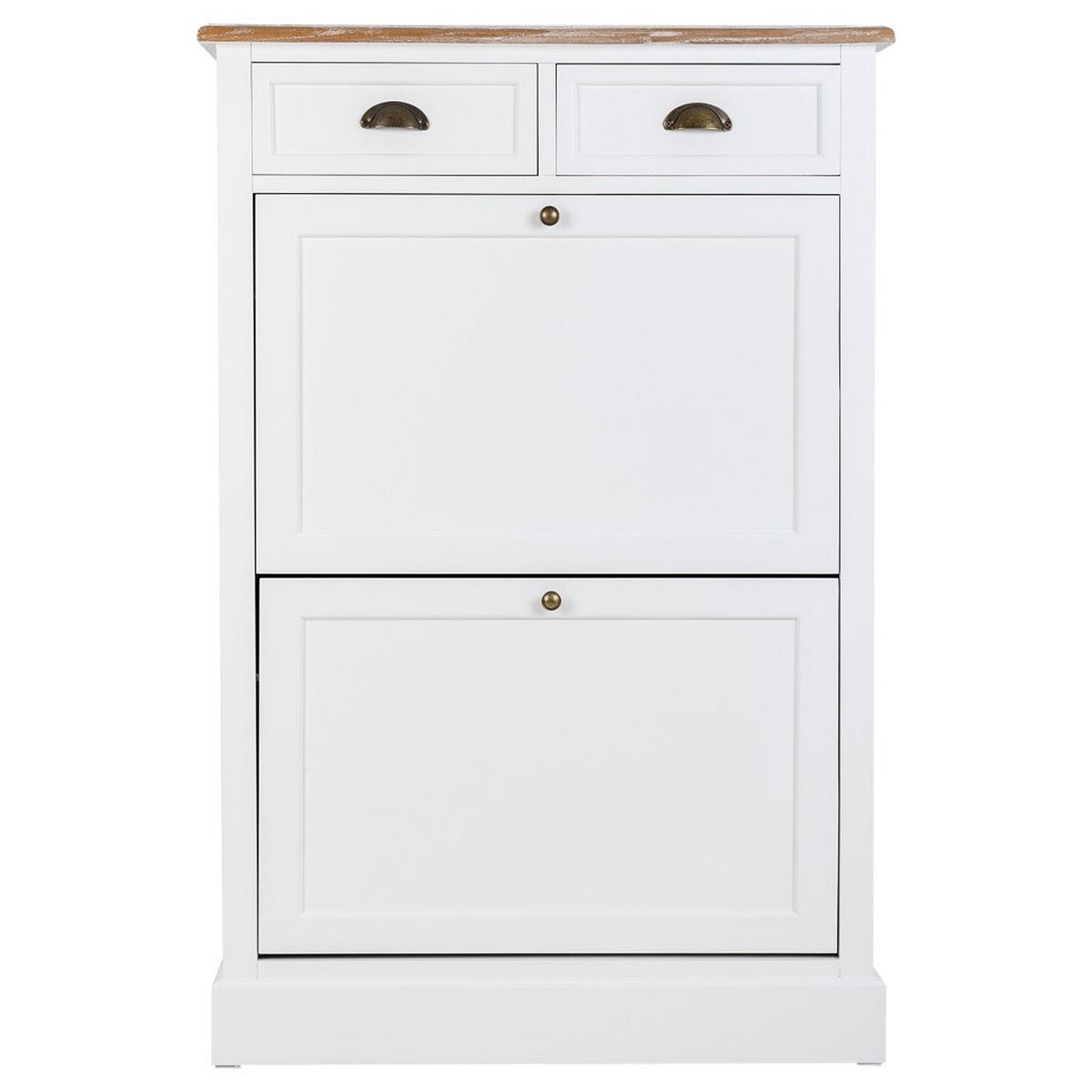 SCHUHSCHRANK aus Holz 80x120x33 cm - Weiß, Holzwerkstoff (80/121/33cm) - Wanderlust