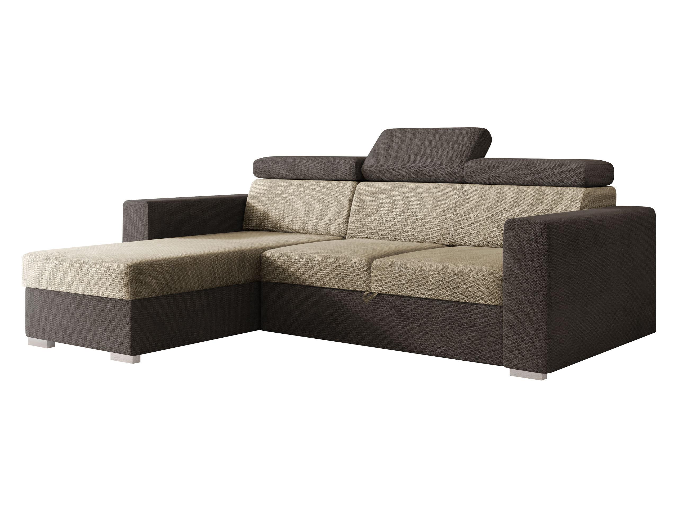 ECKSCHLAFSOFA Pedro 2rLC - Hellbraun/Silberfarben, Holz/Kunststoff (235/170cm) - MIRJAN24