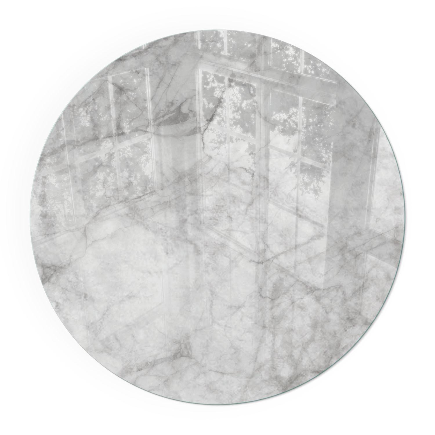 GLASPLATTE für Kamin Ø 50 cm - Grau, Glas (50/50/0.4cm) - TULUP