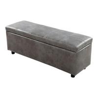 TRUHENBANK Bukit - Grau, Holz/Kunststoff (118/43/37cm) - [en.casa]