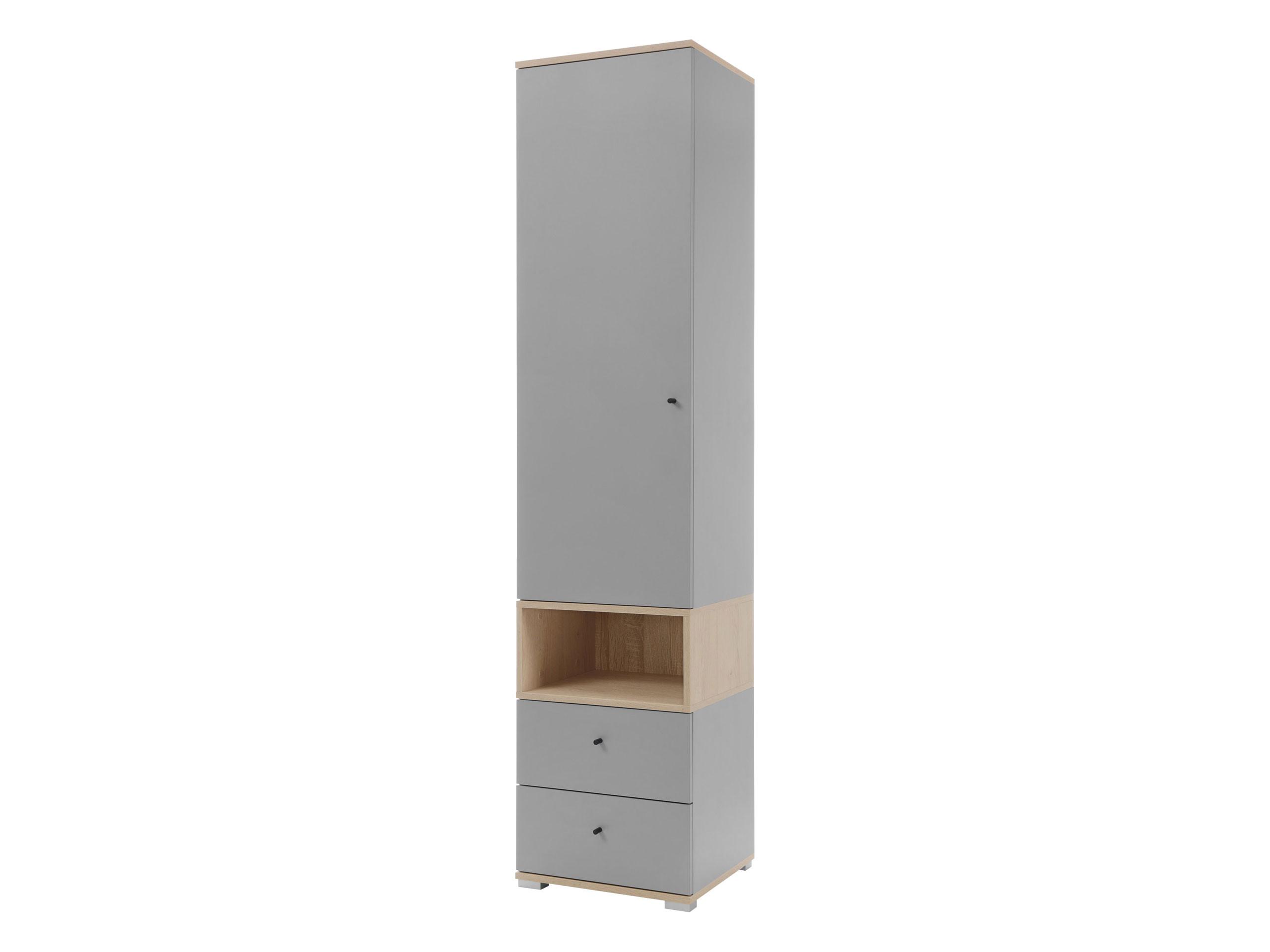 KLEIDERSCHRANK Oro OR02 - Schwarz/Naturfarben, Holzwerkstoff/Kunststoff (40/195/45cm) - MIRJAN24