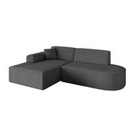 ECKSOFA Ottomane Links IREA-L1-v3 - 232x165x77 cm Grau - Olivgrün, Holzwerkstoff/Textil (232/165cm) - ALTDECOR