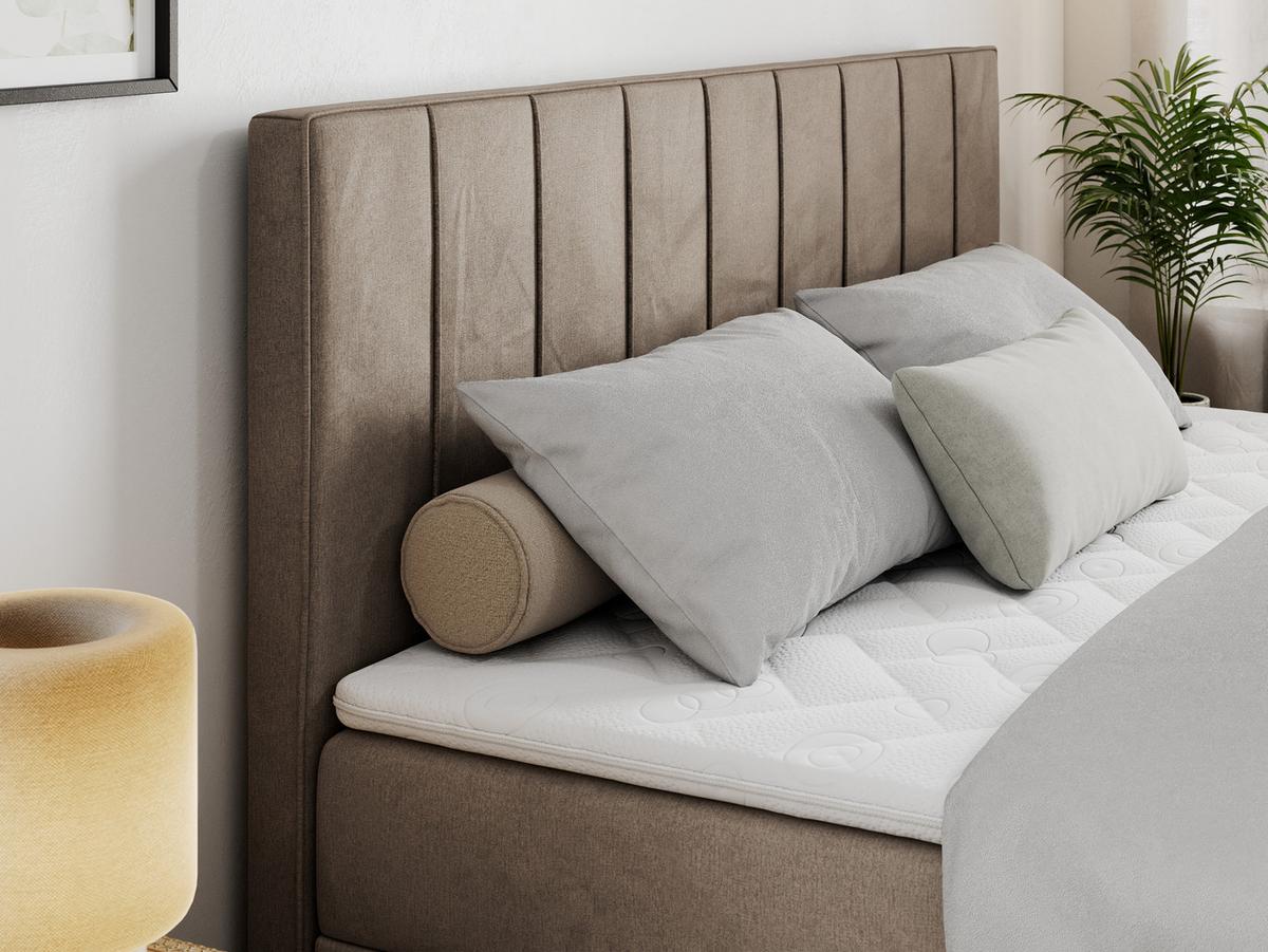 BOXBETT ALLY 160/200 Braun Velvet - H3 - Braun, Holz/Textil (160/200cm) - MKS