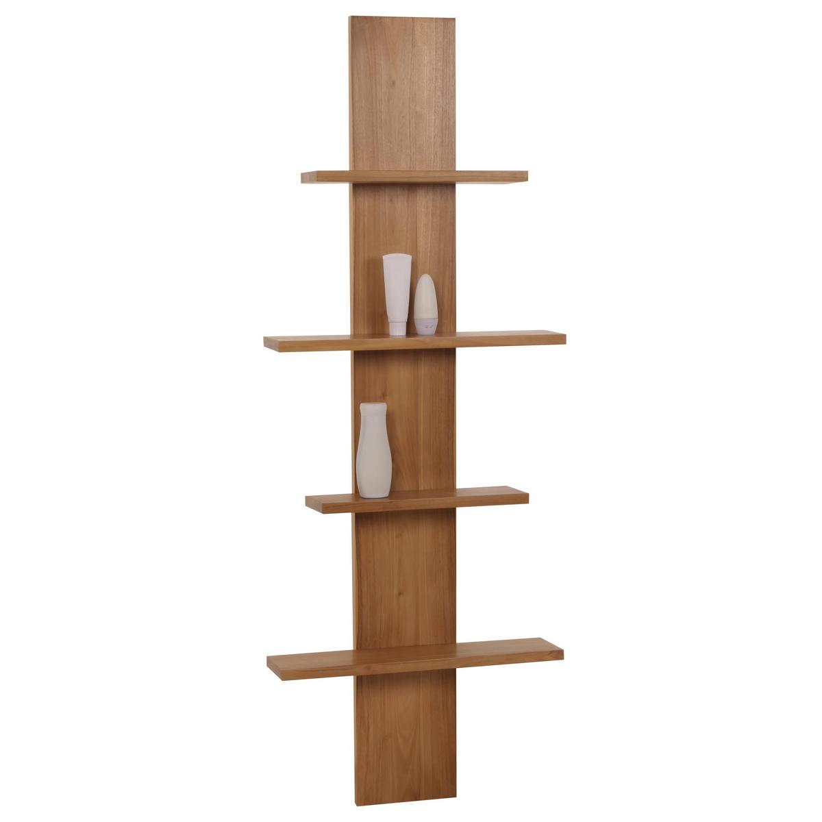 TEAK-WANDREGAL Braun - Braun, Holz (56/151/15cm) - MCW