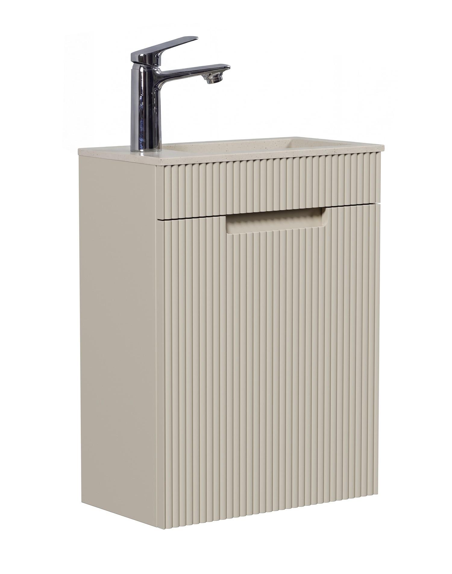 GÄSTE-WC-MÖBELSET Thermis 2 Teile Cashmere / Cashmere Waschbecken - 40 x 22 x 53 cm - Kaschmir, Holz (40/53/22cm) - Badplaats