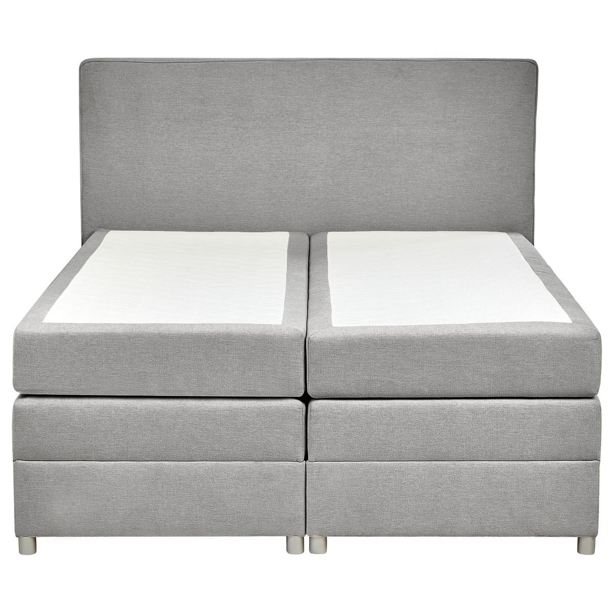 BOXSPRINGBETT 160/200cm Hellgrau Minister - Hellgrau, Textil (160/200cm) - Beliani