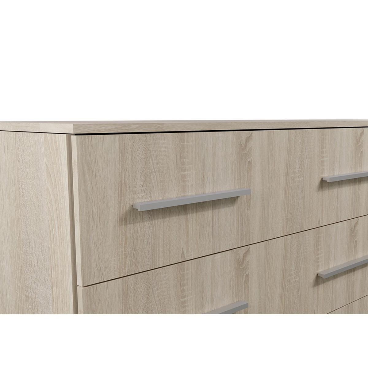 KOMMODE Frida 02 Sonoma/Sonoma 1D4S 135 cm - Alufarben/Sonoma Eiche, Holzwerkstoff/Kunststoff (135/95/45cm) - imoebel24