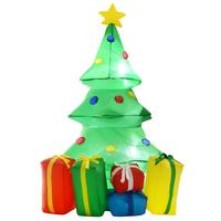 WEIHNACHTSDEKORATION aufblasbar mit LED-Licht, 150 cm Wasserdicht - Multicolor, Textil (65/150/75cm) - HOMCOM